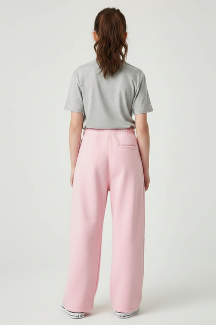 Pantalon Fluide Rose Cordon Ample Décontracté Sport - Molleton - vue 2