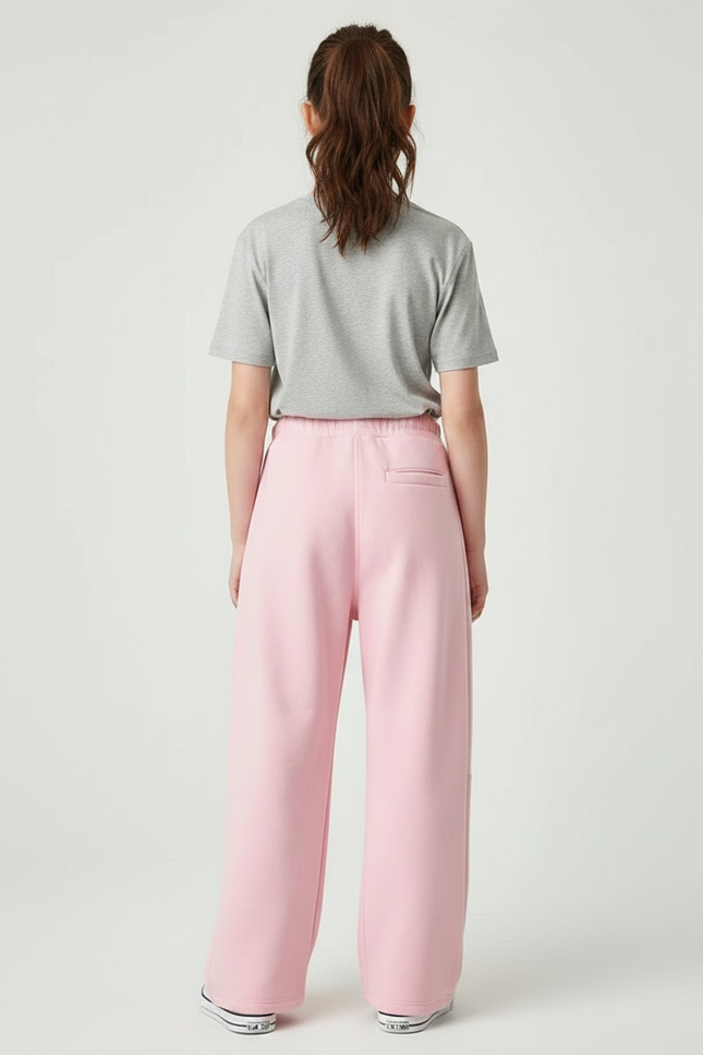 Pantalon Fluide Rose Cordon Ample Décontracté Sport - Molleton - vue 2