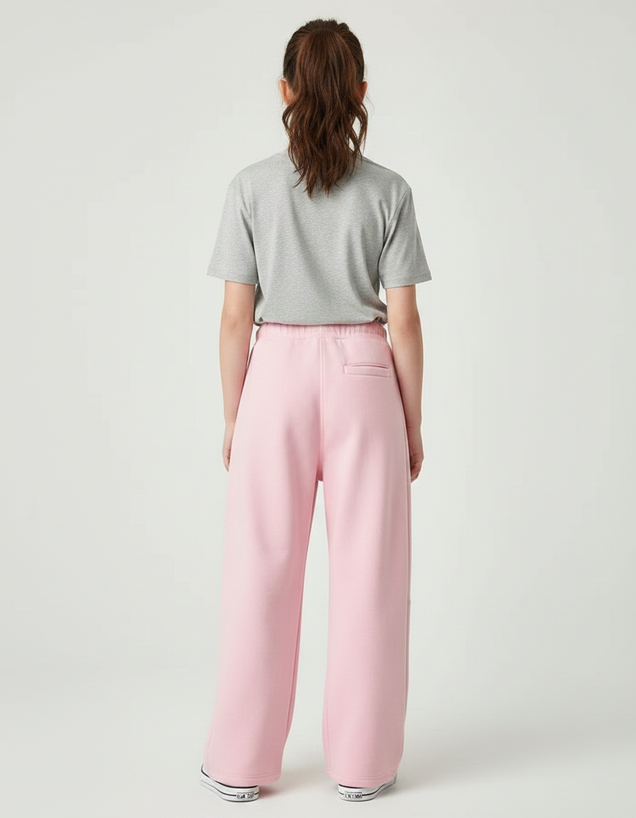 Pantalon Fluide Rose Cordon Ample Décontracté Sport - Molleton - vue 2