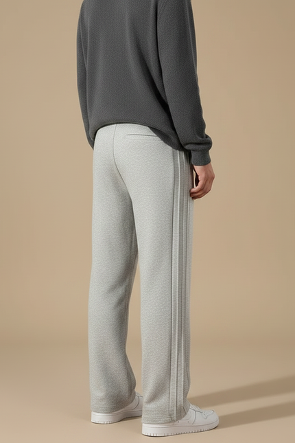 Pantalon Fluide Gris Coton Ample Droit Sport - Molleton - vue 2