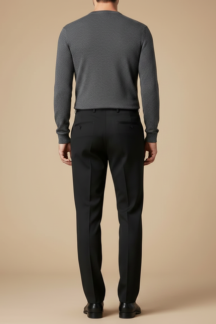 Pantalon Fluide Homme Noir Droit Formel Business - Gabardine - vue 2