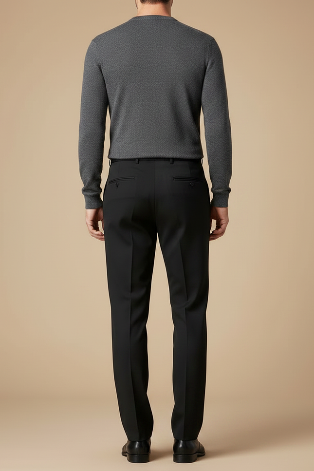 Pantalon Fluide Homme Noir Droit Formel Business - Gabardine - vue 2