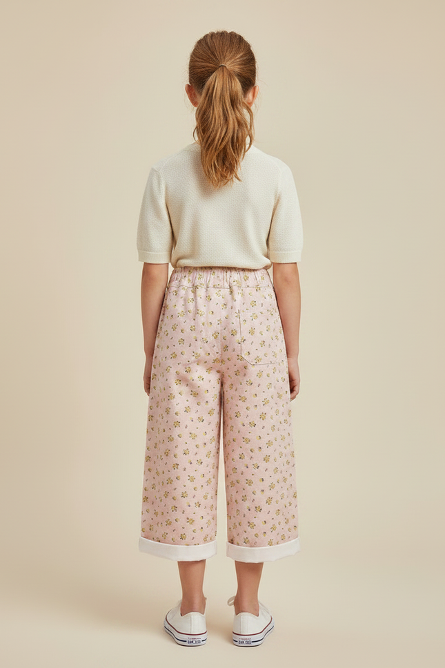 Pantalon Fluide Floral - Rose Coton - vue 2