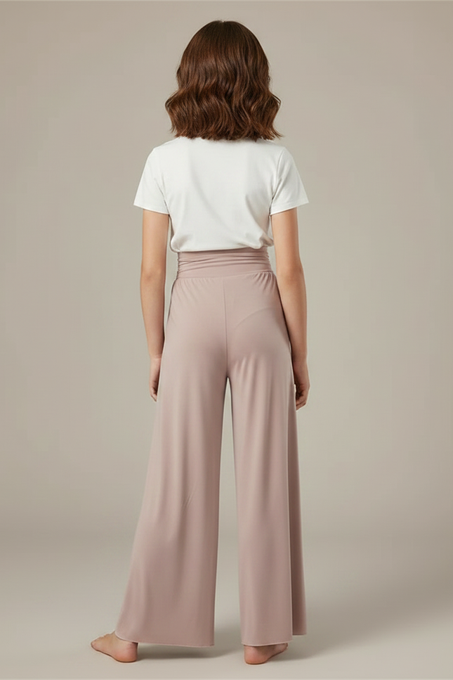 Pantalon Fluide Rose Ample Taille Haute Confortable - Viscose - vue 2