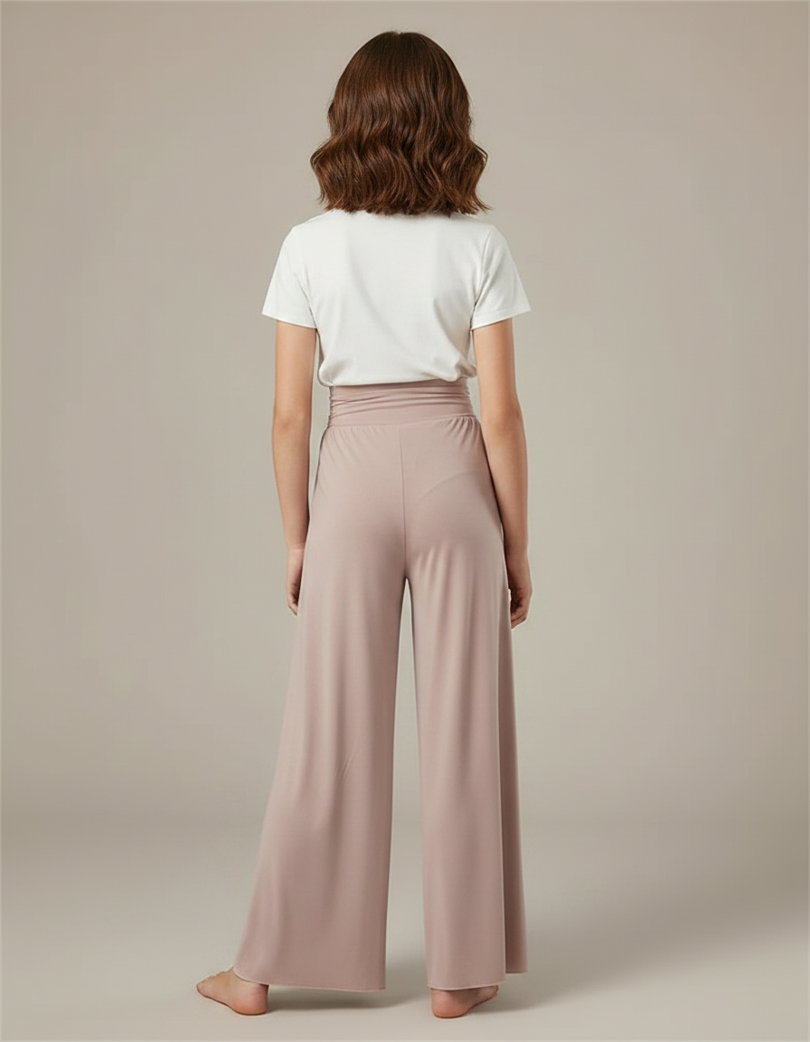 Pantalon Fluide Rose Ample Taille Haute Confortable - Viscose - vue 2