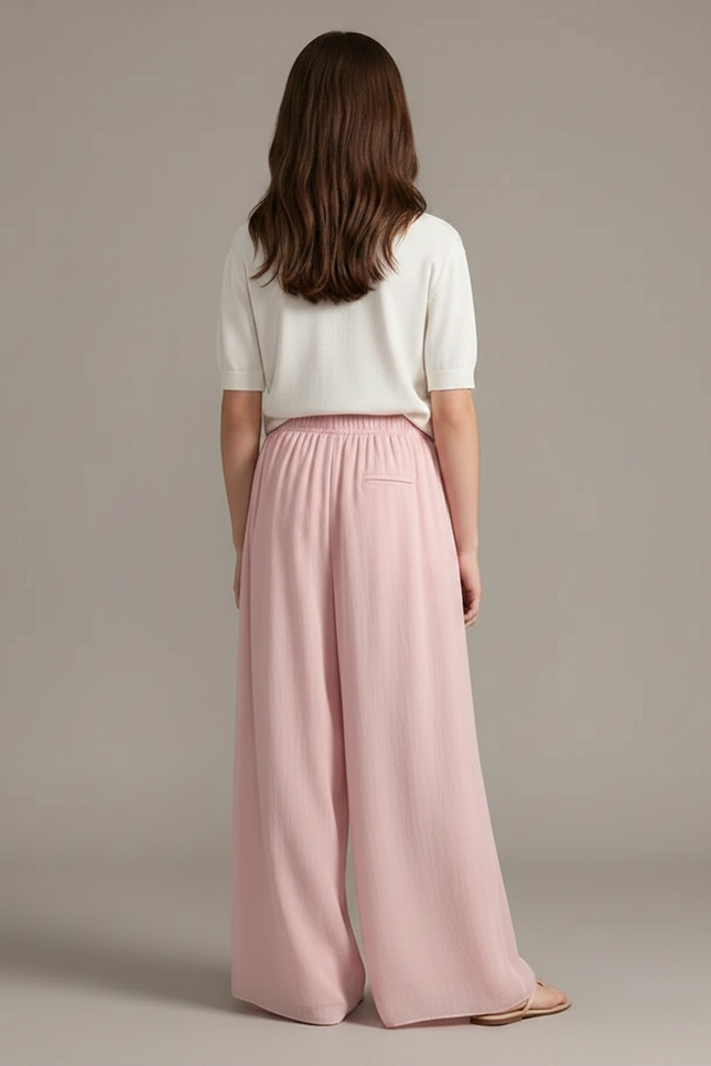 Pantalon Fluide Rose Gaze Plissé Ample Danse - Viscose - vue 2