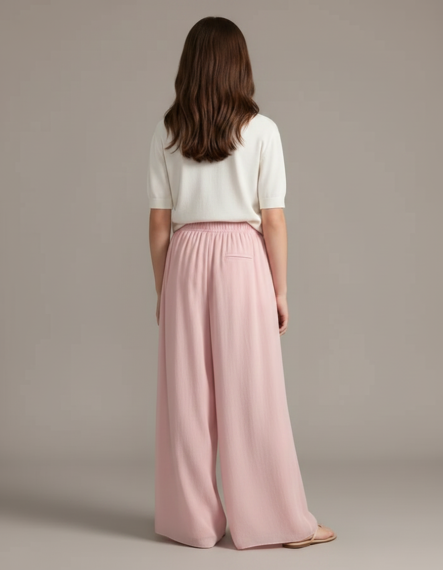Pantalon Fluide Rose Gaze Plissé Ample Danse - Viscose - vue 2