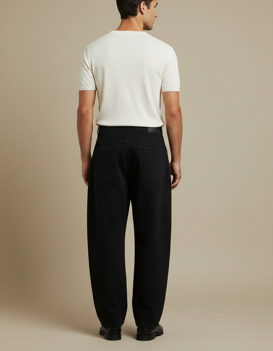 Pantalon Fluide Noir Homme - Jean - vue 2