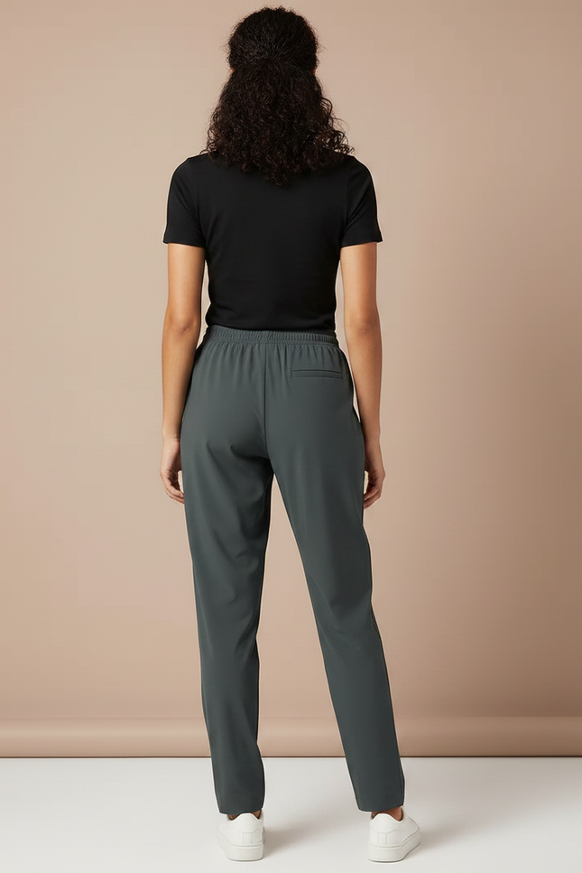 Pantalon Fluide Vert Ample Léger Sportif Femme - Polyester - vue 2