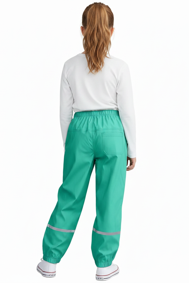 Pantalon Fluide Vert Imperméable Enfant Réfléchissant - Polyester - vue 2