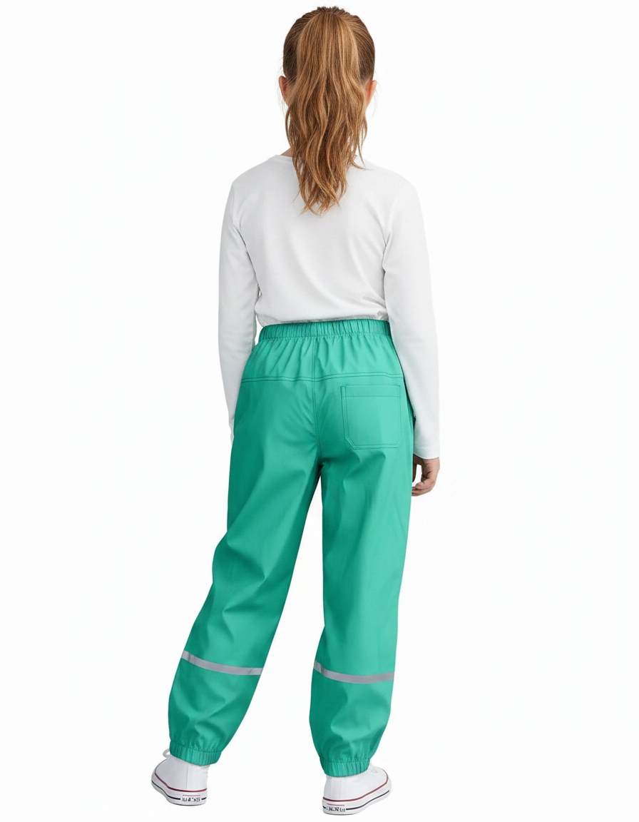 Pantalon Fluide Vert Imperméable Enfant Réfléchissant - Polyester - vue 2