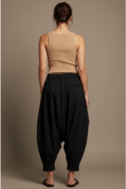 Pantalon Fluide Original - Noir Viscose - vue 2