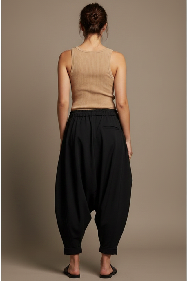 Pantalon Fluide Original - Noir Viscose - vue 2