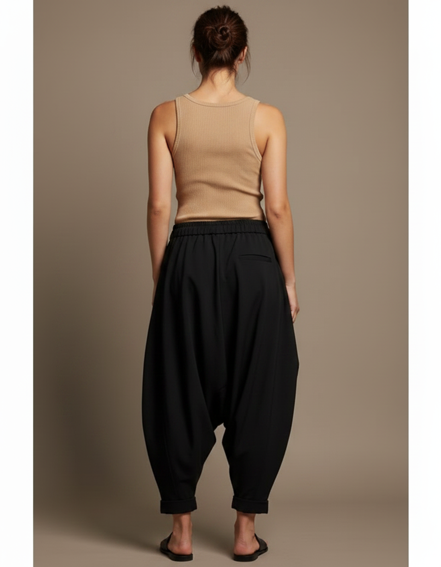 Pantalon Fluide Original - Noir Viscose - vue 2