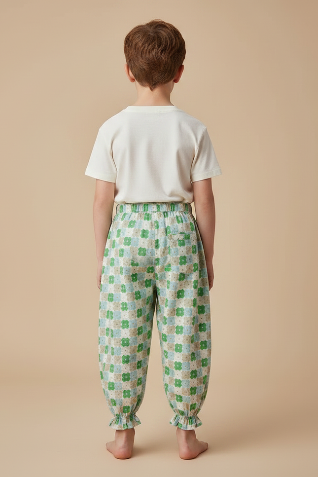 Pantalon Fluide Imprimé Fleuri Ample Léger Enfant - Multicolore Viscose - vue 2