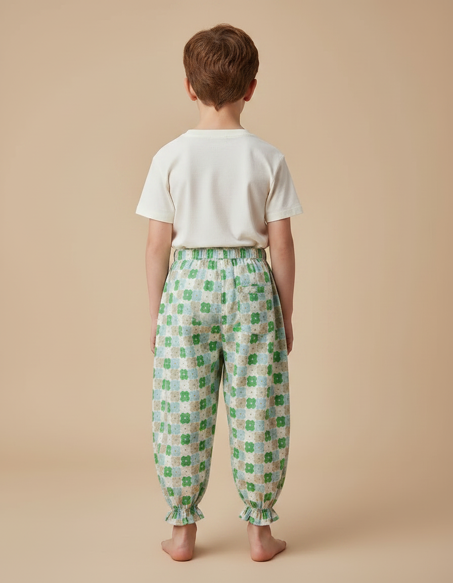 Pantalon Fluide Imprimé Fleuri Ample Léger Enfant - Multicolore Viscose - vue 2