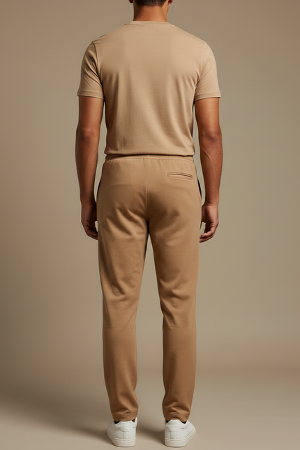 Pantalon Fluide Beige Homme Droit Décontracté Sport - Molleton - vue 2