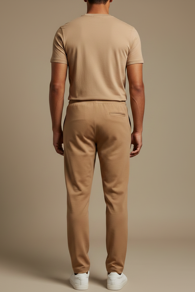 Pantalon Fluide Beige Homme Droit Décontracté Sport - Molleton - vue 2