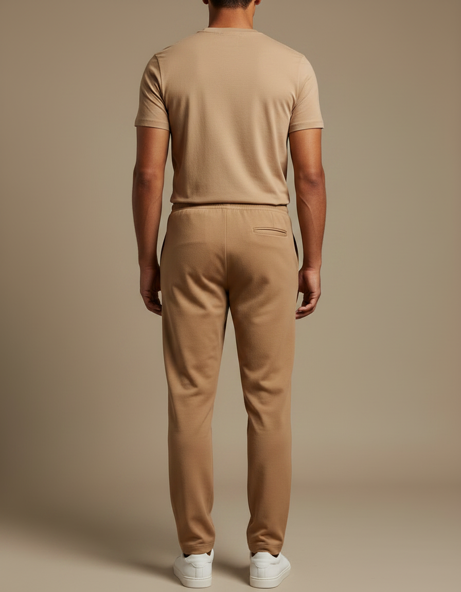 Pantalon Fluide Beige Homme Droit Décontracté Sport - Molleton - vue 2