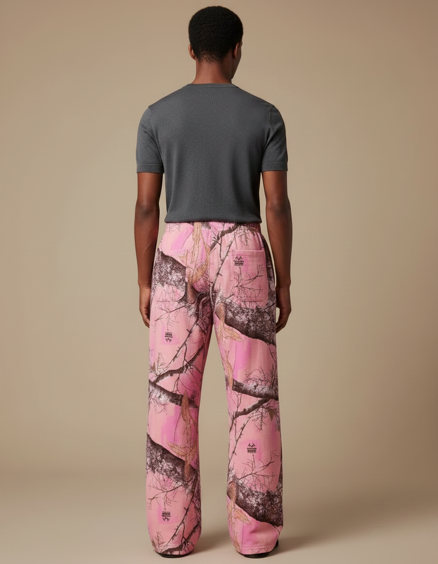 Pantalon Fluide Imprimé Homme - Rose Molleton - vue 2