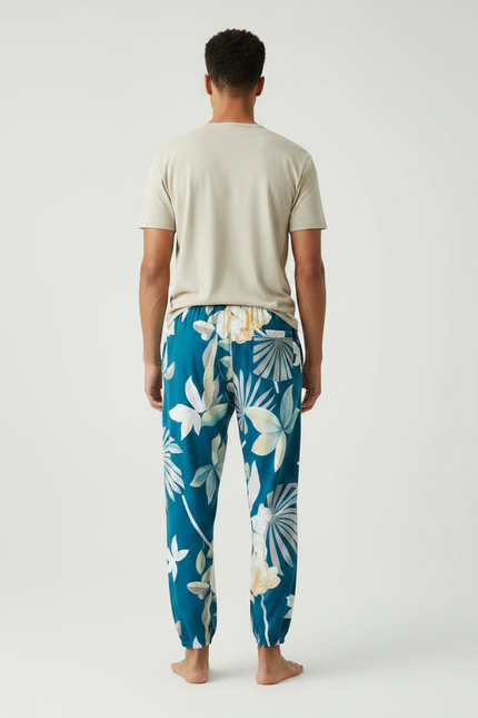 Pantalon Fluide Homme Imprimé Floral Tropical Viscose - vue 2