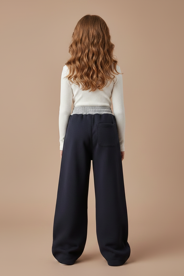 Pantalon Fluide Ample Marine Coton Sport Enfant - Molleton - vue 2