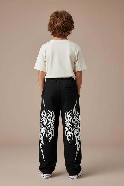 Pantalon Fluide Imprimé Noir - Molleton - vue 2