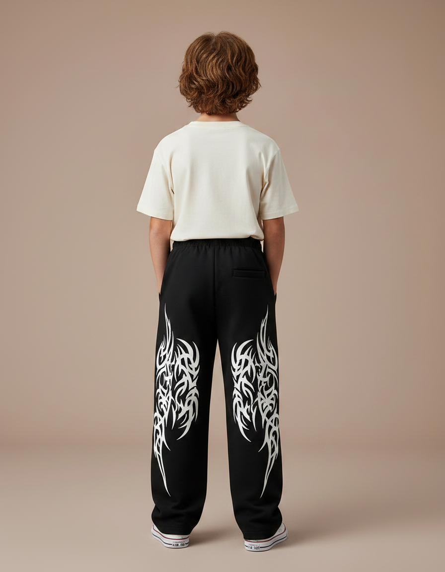 Pantalon Fluide Imprimé Noir - Molleton - vue 2