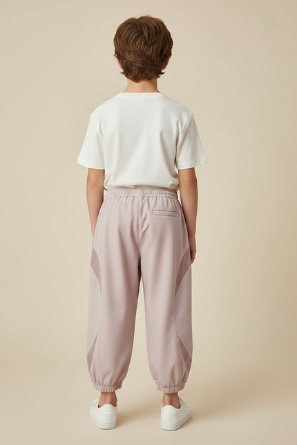 Pantalon Fluide Lilas Ample Décontracté Sportif Enfant - Violet Polyester - vue 2