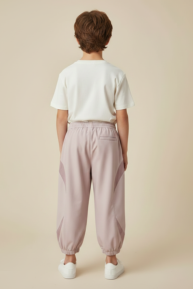 Pantalon Fluide Lilas Ample Décontracté Sportif Enfant - Violet Polyester - vue 2