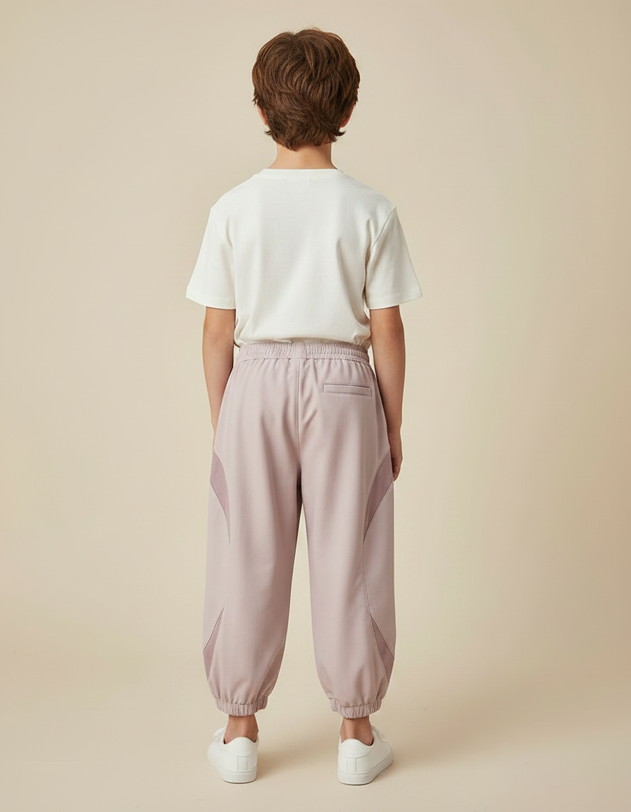 Pantalon Fluide Lilas Ample Décontracté Sportif Enfant - Violet Polyester - vue 2