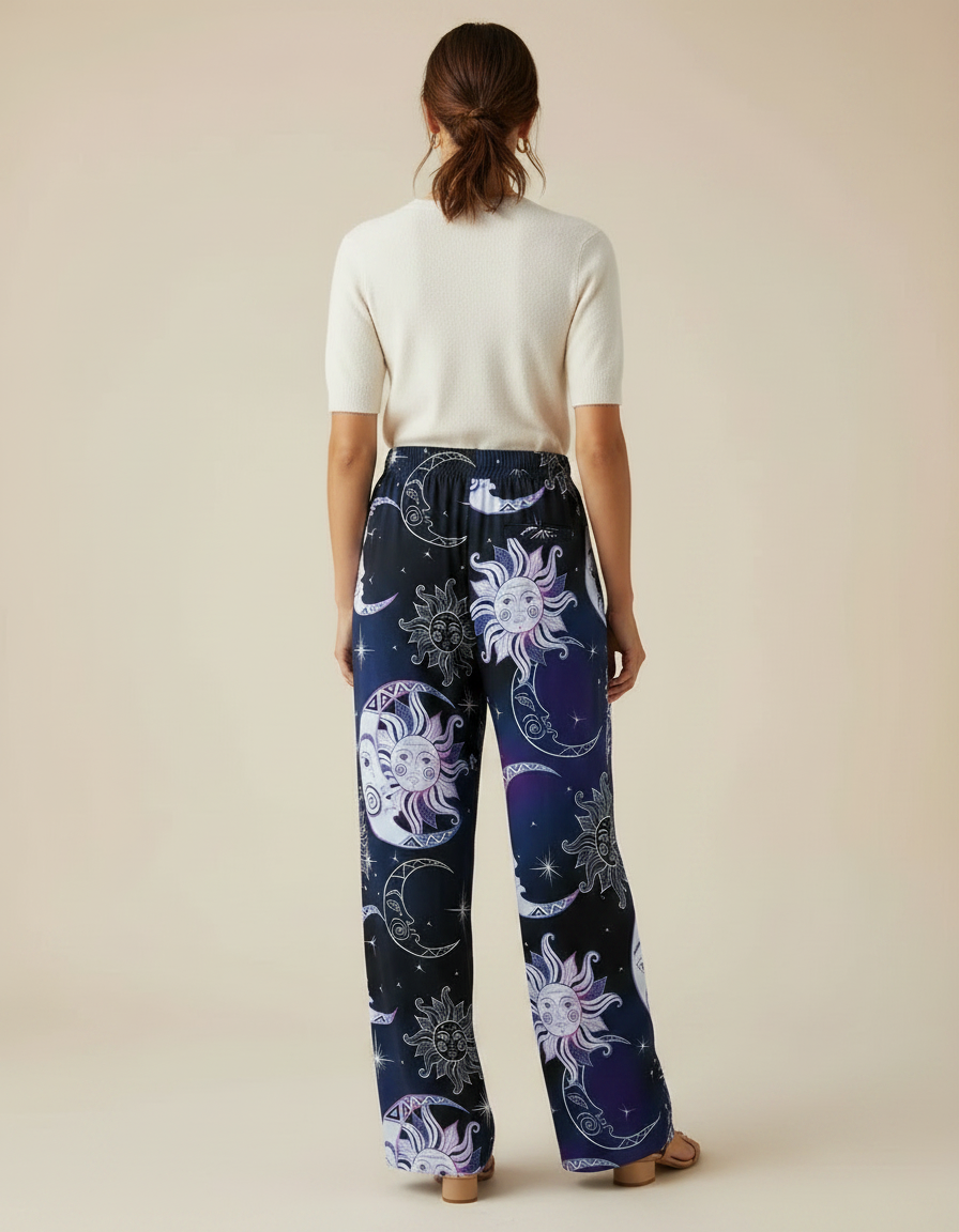 Pantalon Fluide Femme Imprimé Chic - Polyester - vue 2