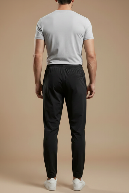 Pantalon Fluide Noir Sportif Décontracté Homme - Polyester - vue 2