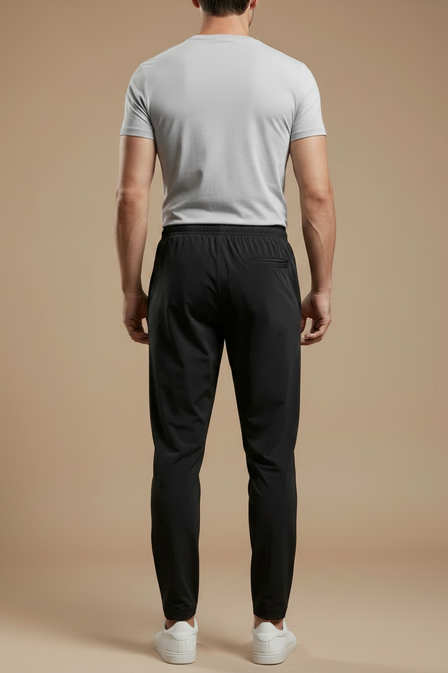 Pantalon Fluide Noir Sportif Décontracté Homme - Polyester - vue 2