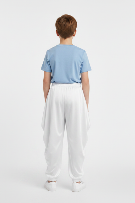 Pantalon Fluide Blanc Satiné Ample Harem Garçon - vue 2