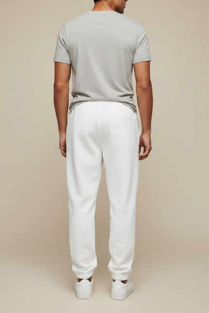 Pantalon Fluide Blanc Cordon Molleton Décontracté Homme - vue 2