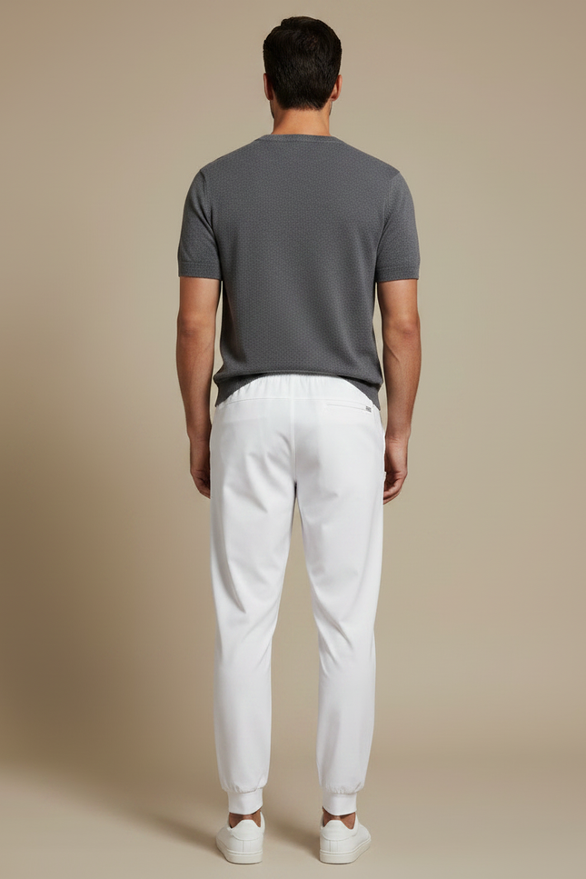 Pantalon Fluide Blanc Jogger Anti-plis Respirant Homme - Polyester - vue 2