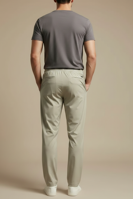 Pantalon Fluide Homme Sport Décontracté Gris Clair - Polyester - vue 2