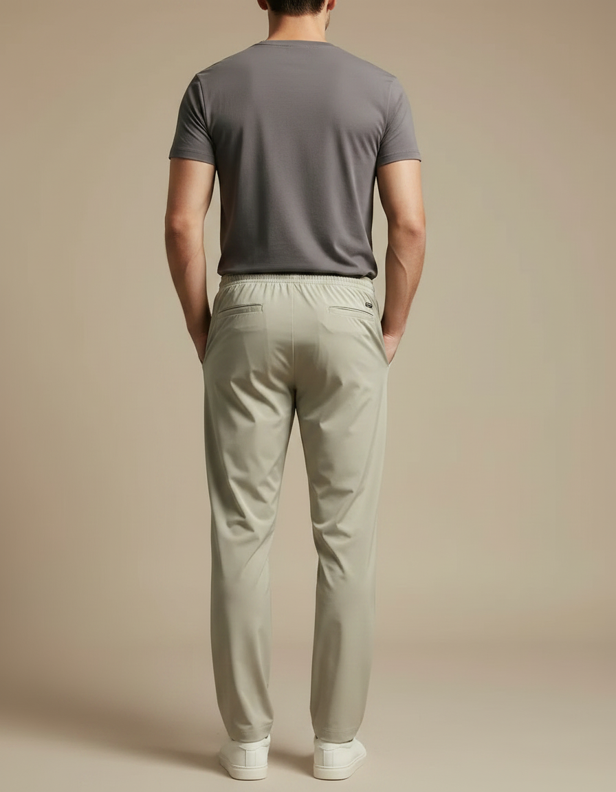 Pantalon Fluide Homme Sport Décontracté Gris Clair - Polyester - vue 2
