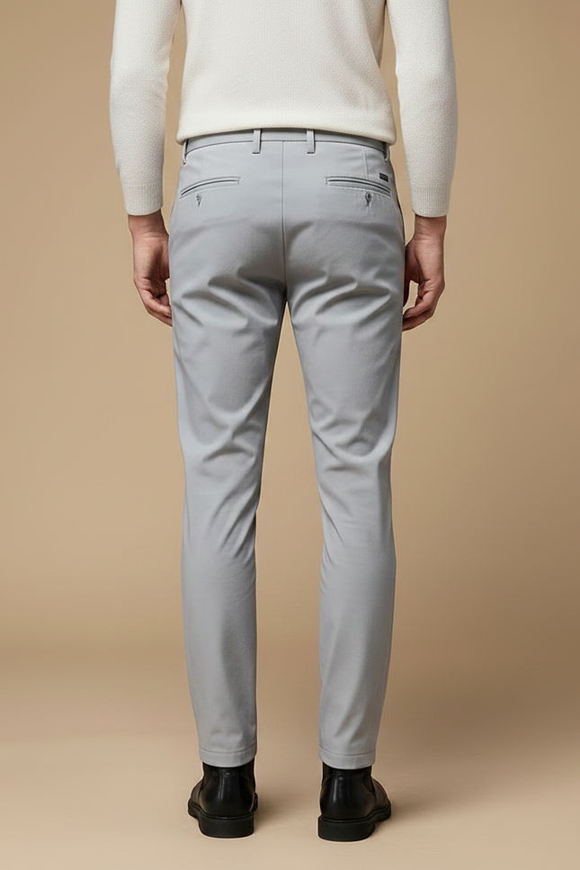Pantalon Fluide Gris Homme Slim Élastique Décontracté - Polyester - vue 2