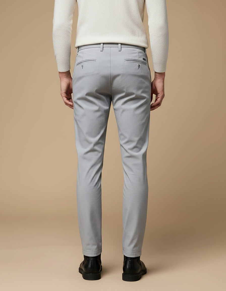 Pantalon Fluide Gris Homme Slim Élastique Décontracté - Polyester - vue 2