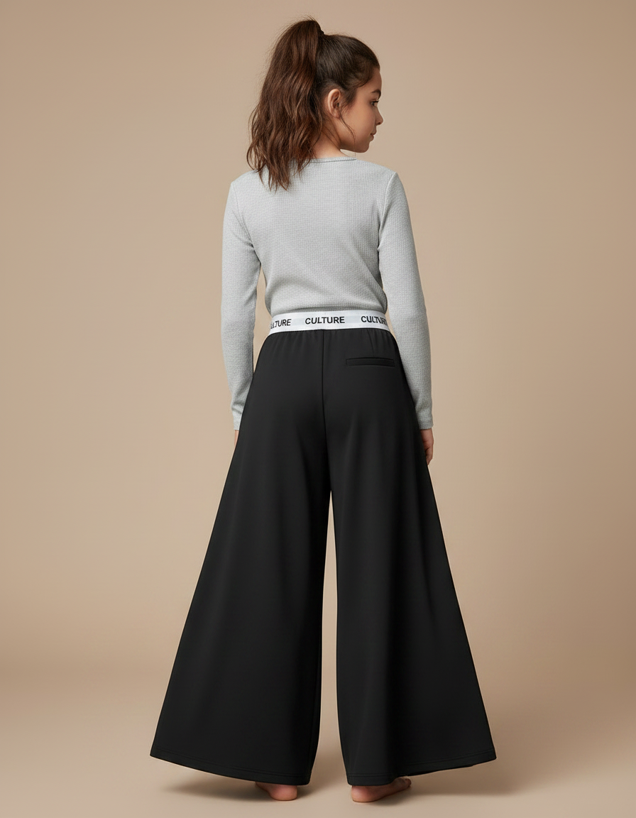 Pantalon Fluide Noir Ample Confortable CULTURE Enfant - Viscose - vue 2