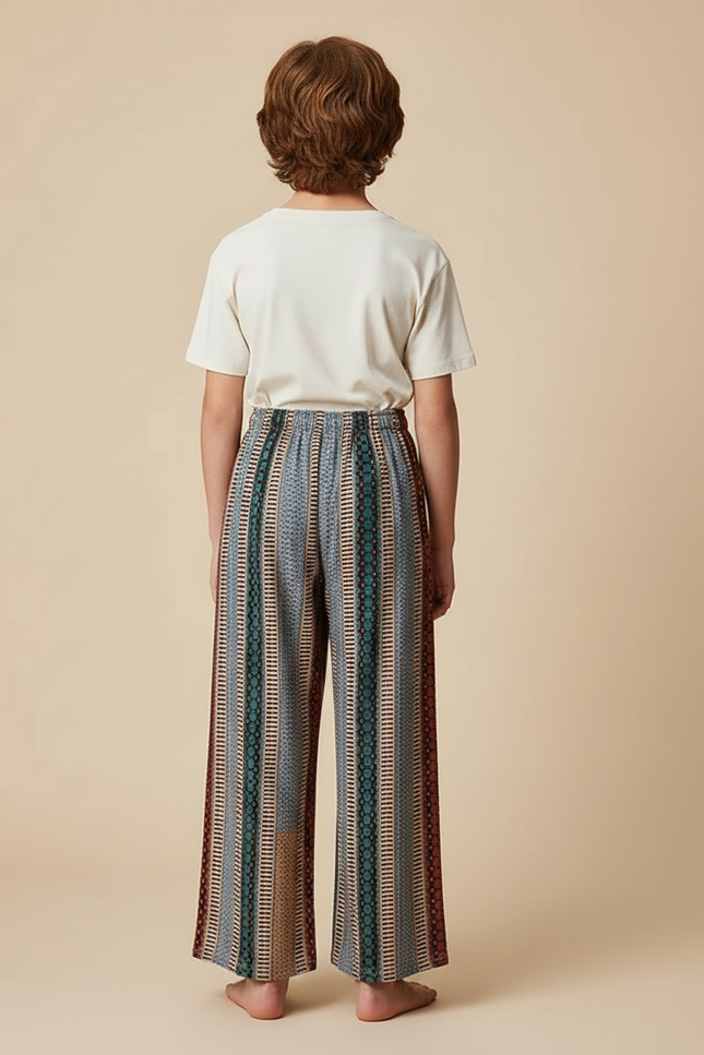 Pantalon Fluide Ethnique Ample Multicolore Enfant - Viscose - vue 2