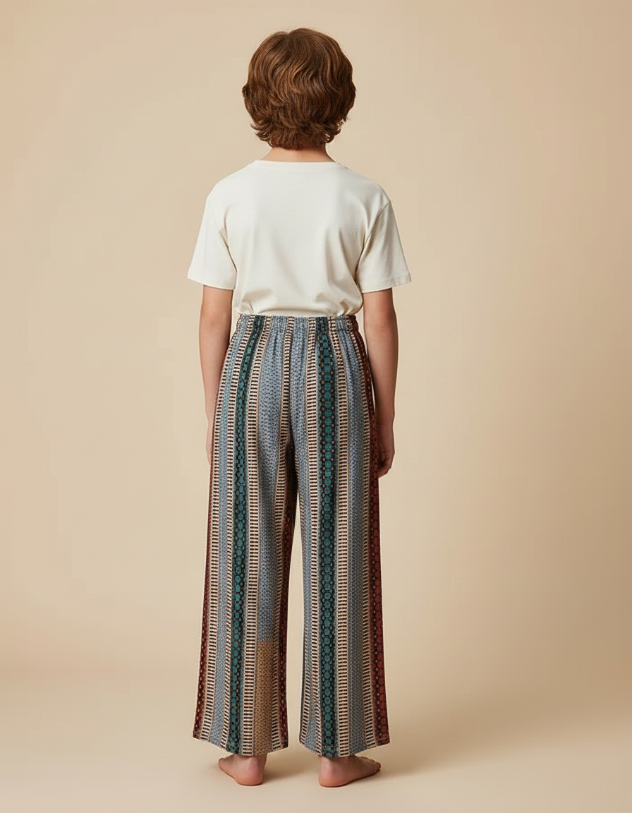 Pantalon Fluide Ethnique Ample Multicolore Enfant - Viscose - vue 2