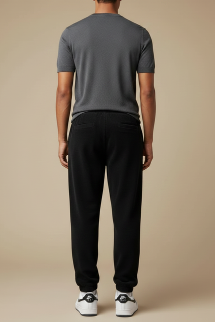 Pantalon Fluide Noir Côtelé Ample Décontracté Homme - Cordé - vue 2