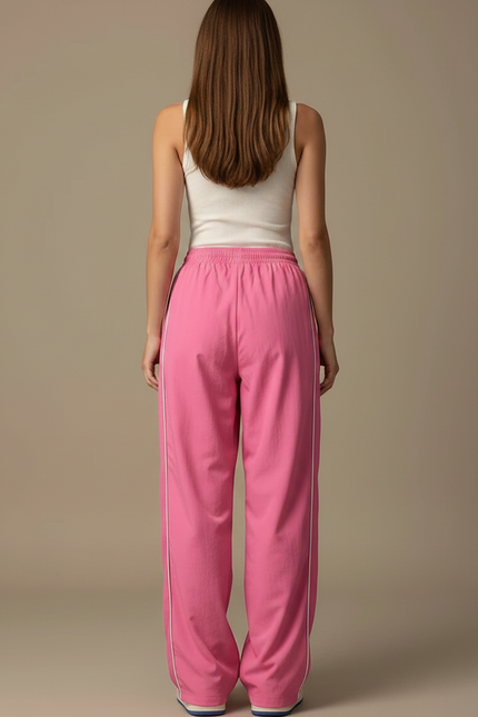 Pantalon Fluide Rose Ample Décontracté Sportif Femme - Polyester - vue 2
