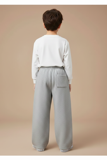 Pantalon Fluide Gris Ample Sport Coton Enfant - Molleton - vue 2