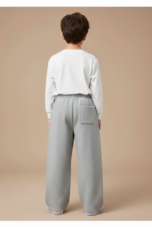 Pantalon Fluide Gris Ample Sport Coton Enfant - Molleton - vue 2