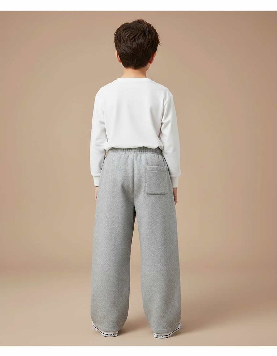 Pantalon Fluide Gris Ample Sport Coton Enfant - Molleton - vue 2
