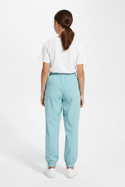 Pantalon Fluide Bleu Ciel Cordon Cheville Enfant - Polyester - vue 2